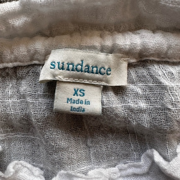 Sundance Linen Blend Ruffle Neck Blouse in size XS - Picture 6 of 9